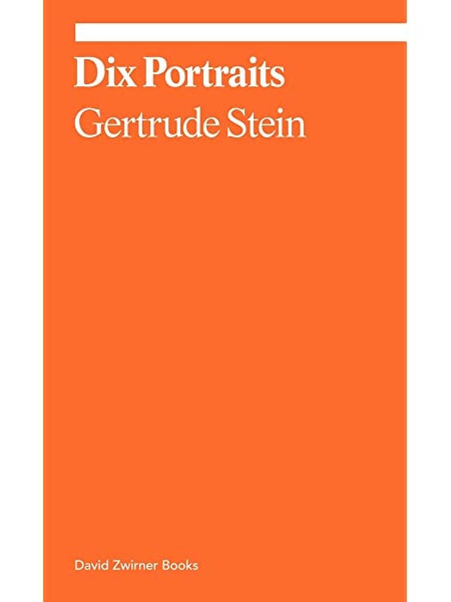 https://www.amazon.com/Dix-Portraits-ekphrasis-Gertrude-Stein/dp/1644230542